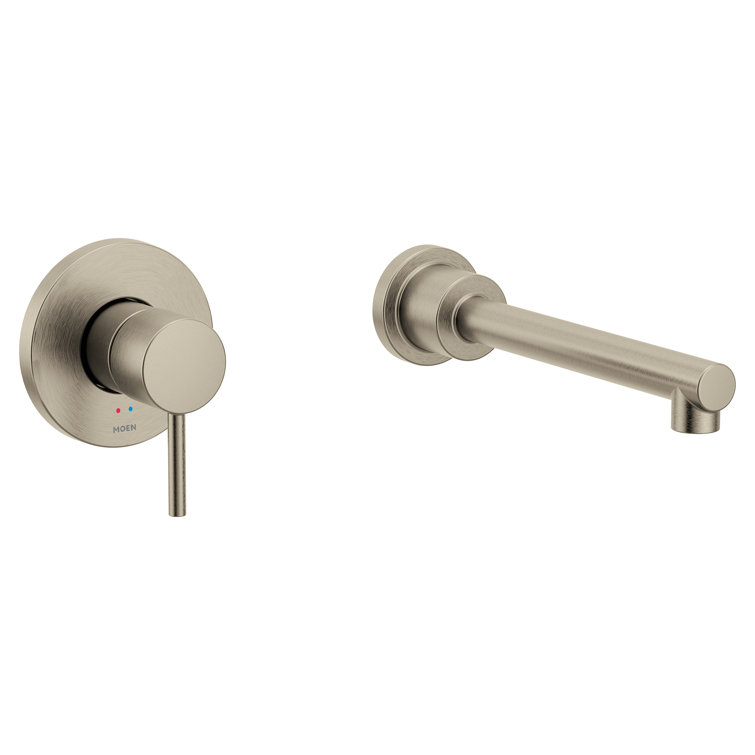 Elevate Brushed Nickel Freestanding Tub Filler with Brass Handle