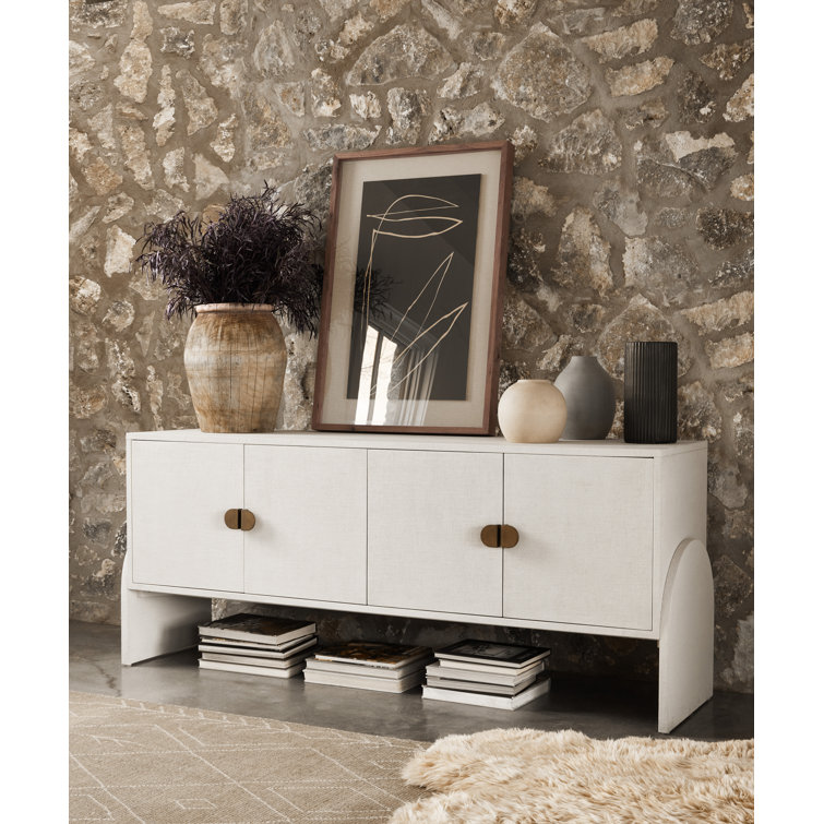 Cressida Black Linen Sideboard with Gunmetal Hardware