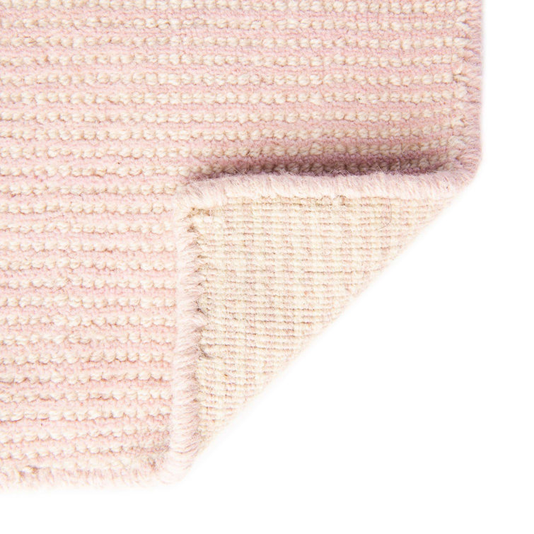 Handmade Ivory Wool Runner Rug in English Rose