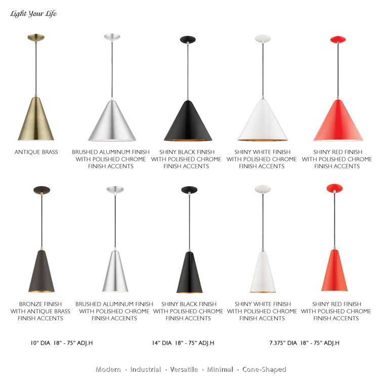 Modern Mini Pendant Light in Shiny Red with White Interior Finish