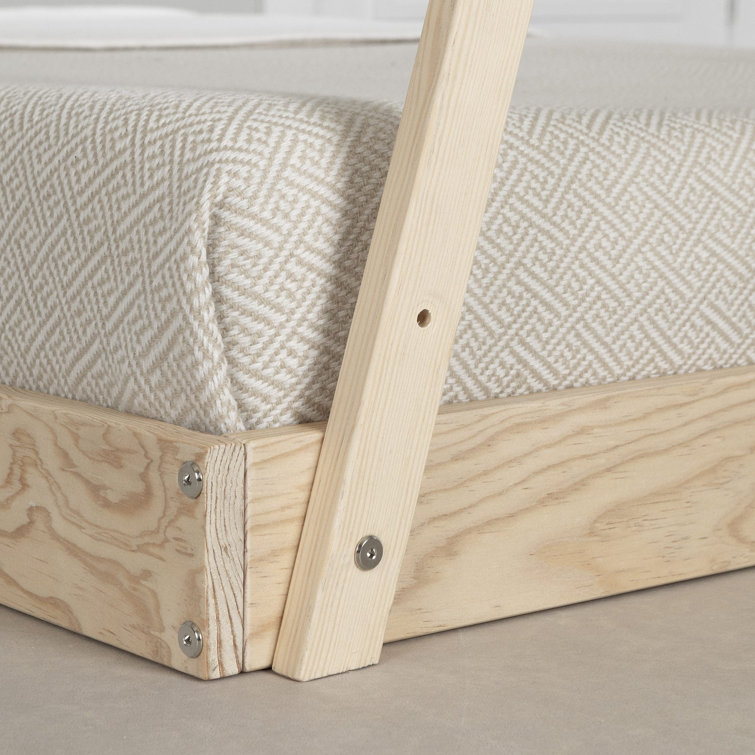 Twin Light Wood Pine Platform Bed Frame with Slats
