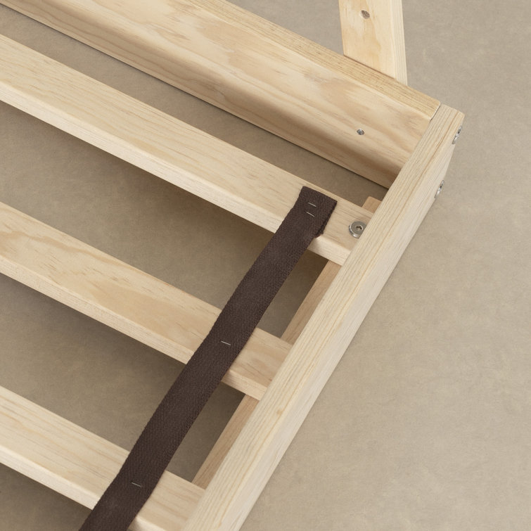 Twin Light Wood Pine Platform Bed Frame with Slats