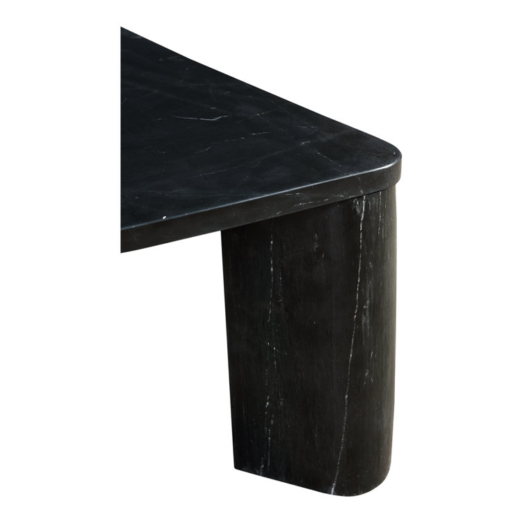 Noir Black Marble Square Cocktail Table with Metal Legs