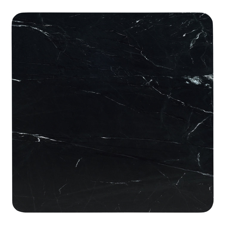 Noir Black Marble Square Cocktail Table with Metal Legs