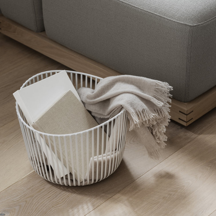 Fl'z German White Powder-Coated Steel Modo Storage Basket