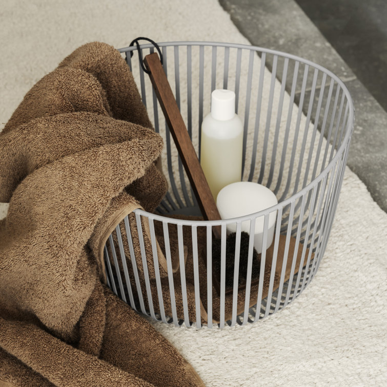 Satellite Taupe Powder-Coated Steel Round Storage Basket