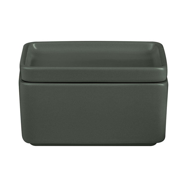 Agave Green Stoneware Butter Dish and Condiment Server