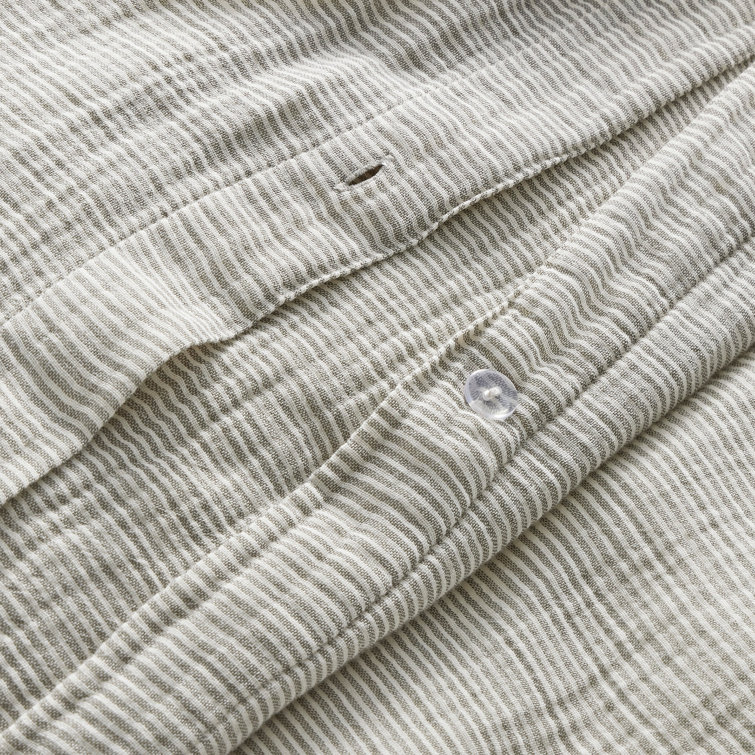 Kimball Charcoal and White Striped Full Duvet Set