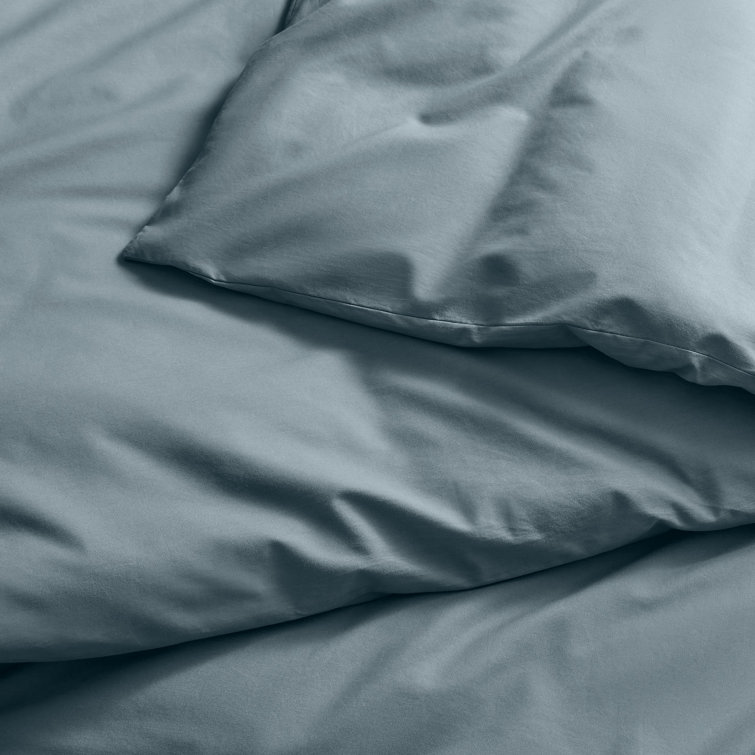 Loden Green Twin Egyptian Cotton Percale Duvet Set