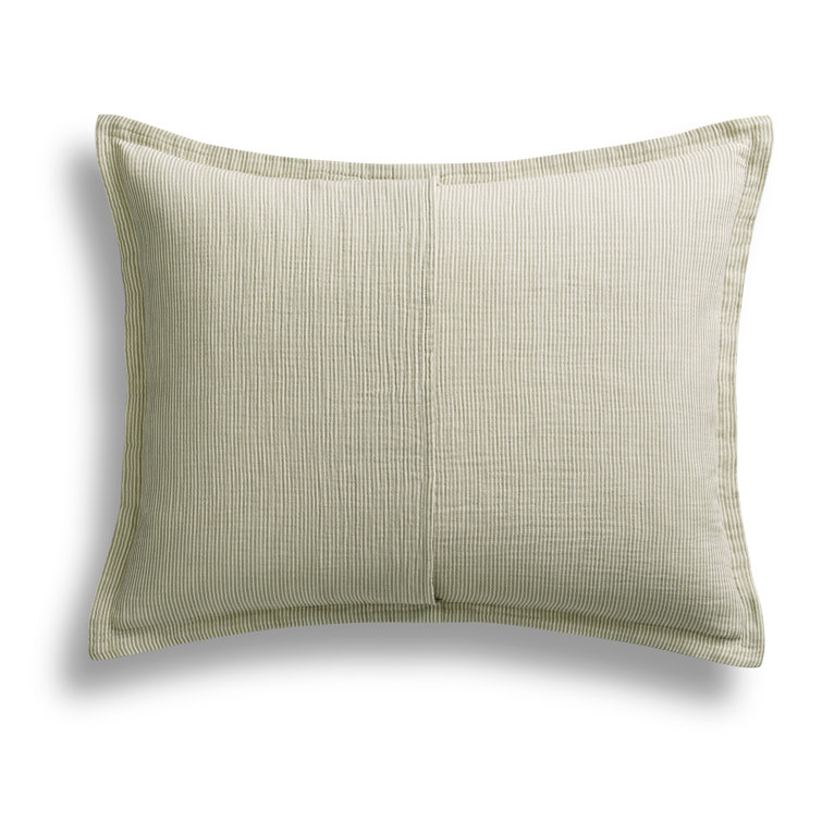 Full Loden Green and Putty Striped Cotton Duvet Set
