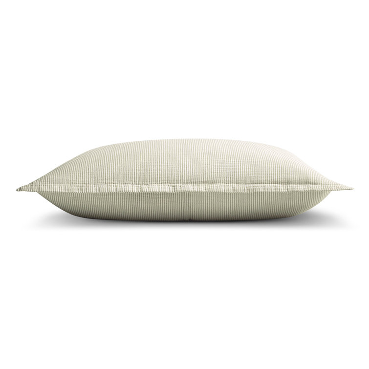Full Loden Green and Putty Striped Cotton Duvet Set
