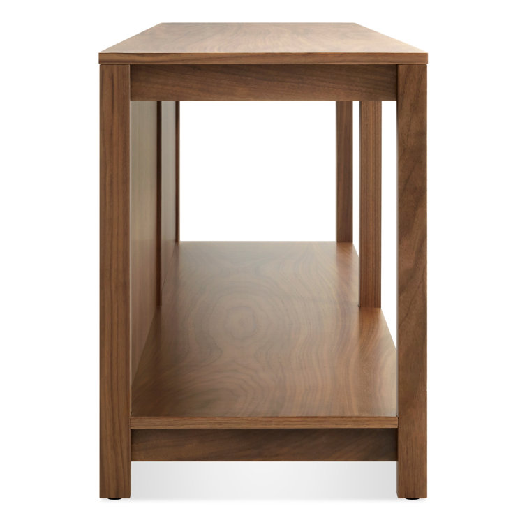 Walnut Solid Wood Open Plan Bench with Shelves