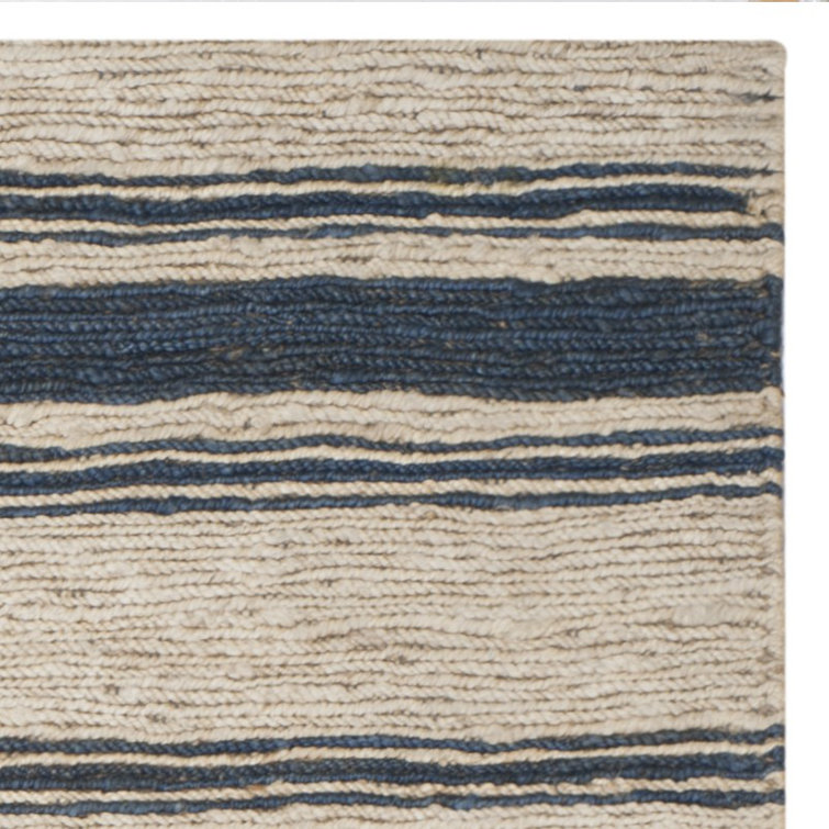 Hand-Knotted Multi-Stripe Jute and Cotton 4' x 6' Rug