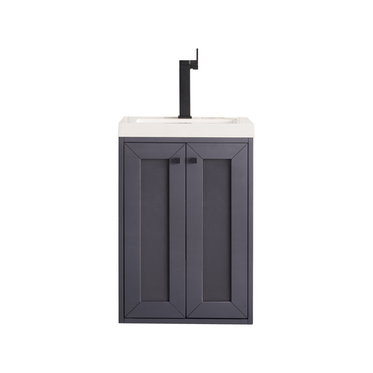 Chianti 20'' Mineral Grey Wall-Mount Vanity with Composite Top