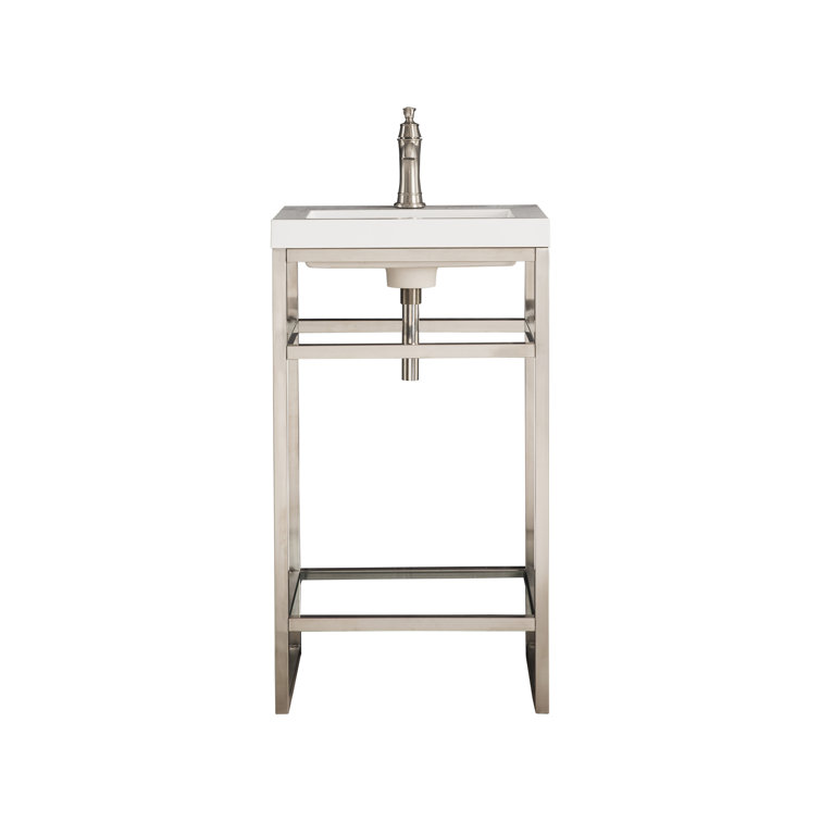 Boston 20" Brushed Nickel Stainless Steel Single Bathroom Vanity Set