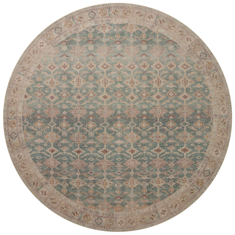 Aubrey Aqua and Sand Distressed Ombre 10' x 14' Area Rug