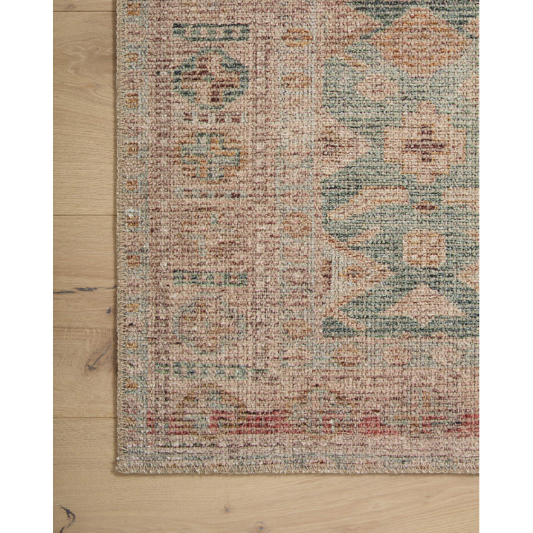Aubrey Aqua and Sand Distressed Ombre 10' x 14' Area Rug