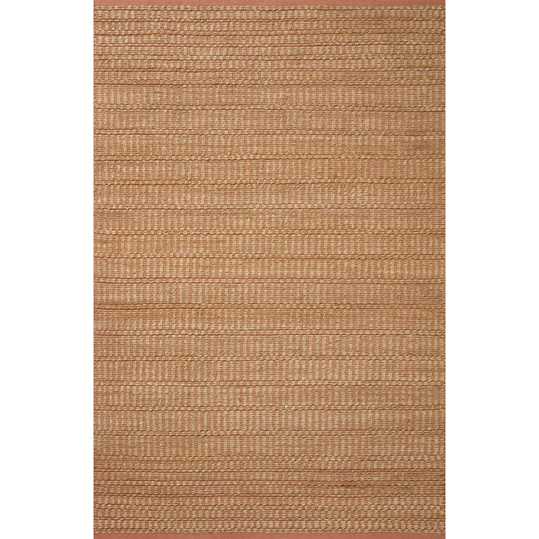 Handmade Natural Clay Geometric Cotton Area Rug 5' x 7'