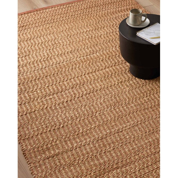 Handmade Natural Clay Geometric Cotton Area Rug 5' x 7'