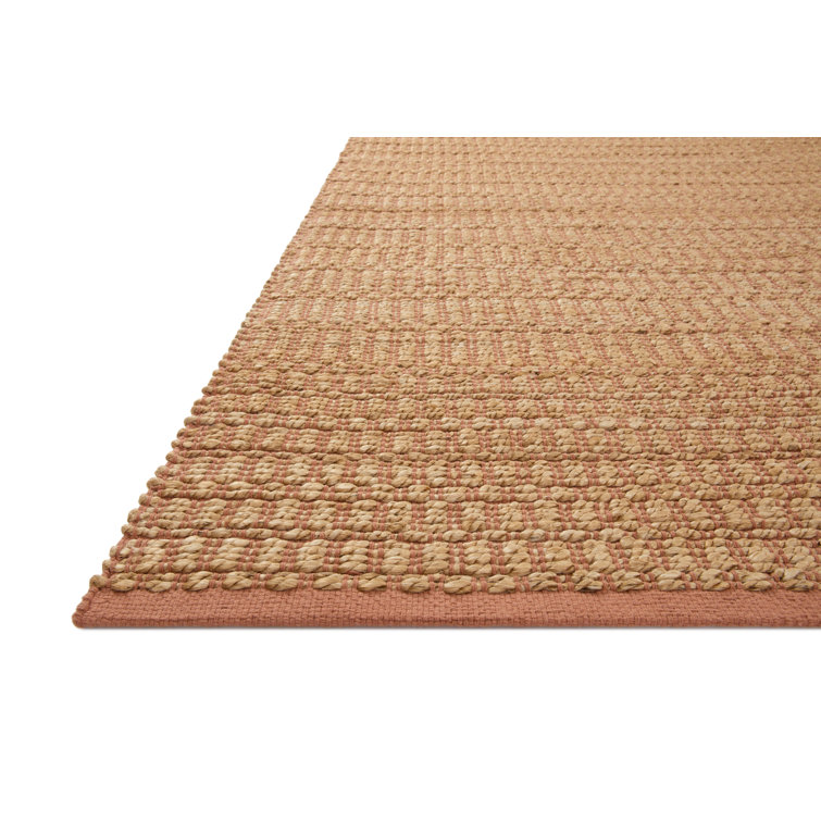 Handmade Natural Clay Geometric Cotton Area Rug 5' x 7'