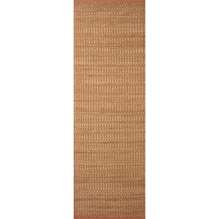 Handmade Natural Clay Geometric Cotton Area Rug 5' x 7'