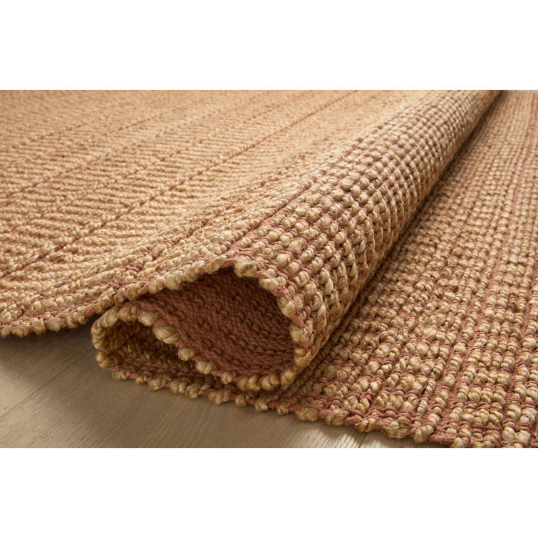 Handmade Natural Clay Geometric Cotton Area Rug 5' x 7'