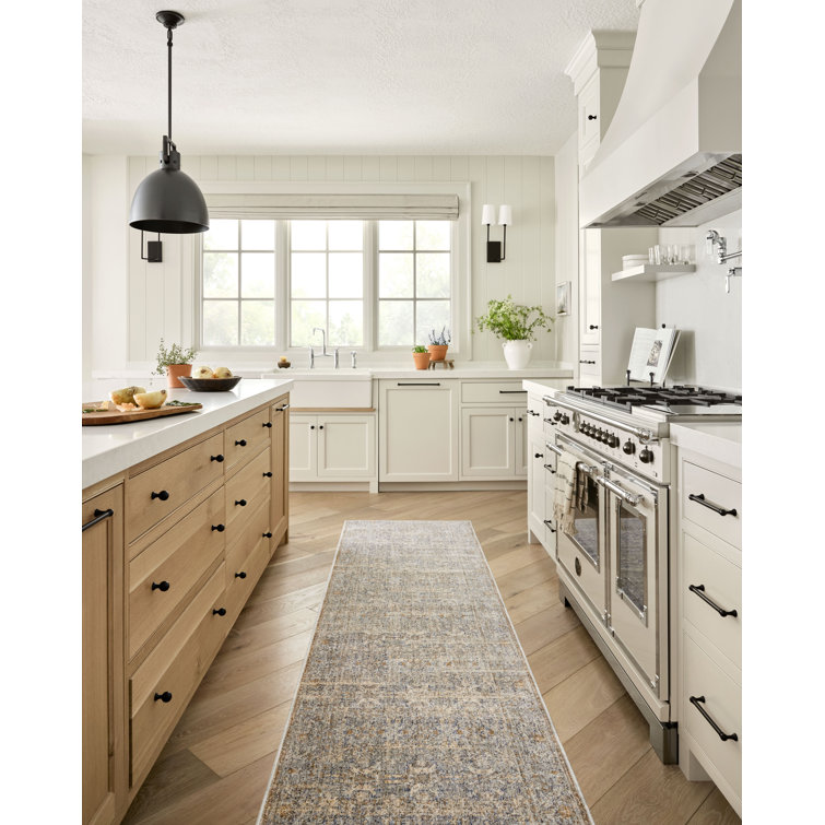 Blake Ocean Mocha Distressed Synthetic Area Rug