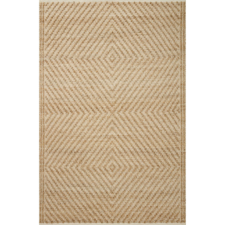 Ivory Diamond Hand-Woven 9' x 12' Cotton Blend Area Rug