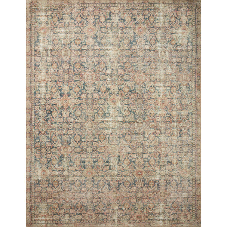 Vintage-Inspired Multicolor Rose Power-Loomed Area Rug 7'6" x 9'6"