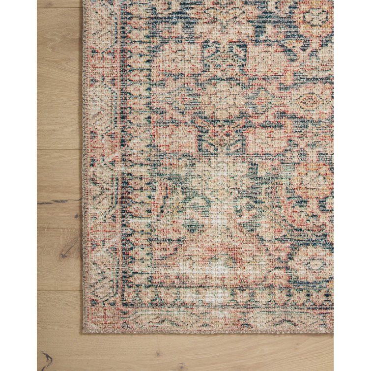 Vintage-Inspired Multicolor Rose Power-Loomed Area Rug 7'6" x 9'6"