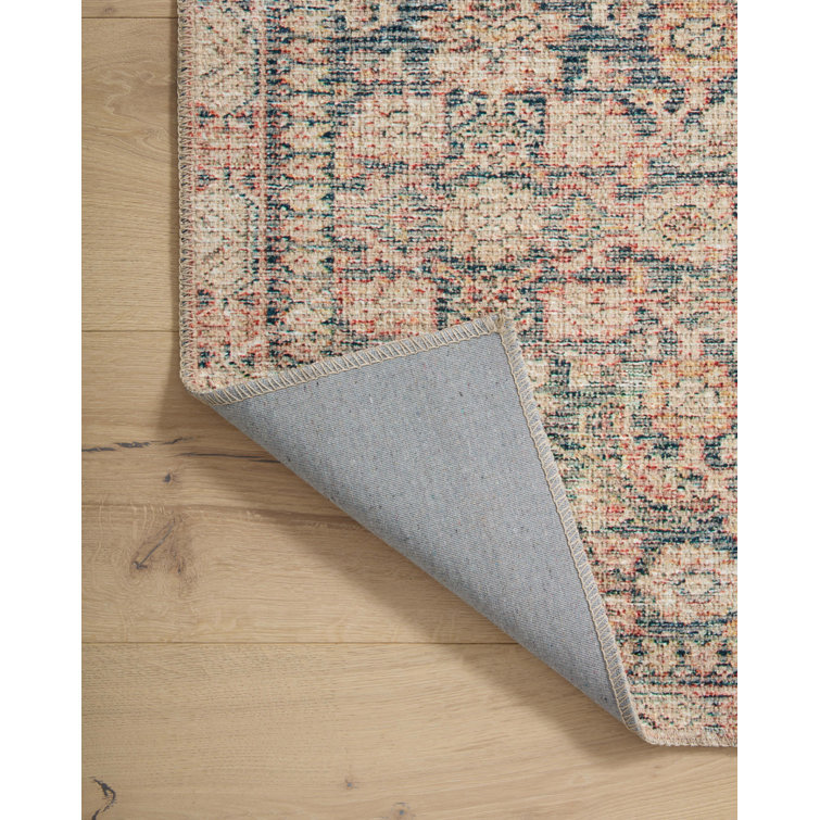 Vintage-Inspired Multicolor Rose Power-Loomed Area Rug 7'6" x 9'6"