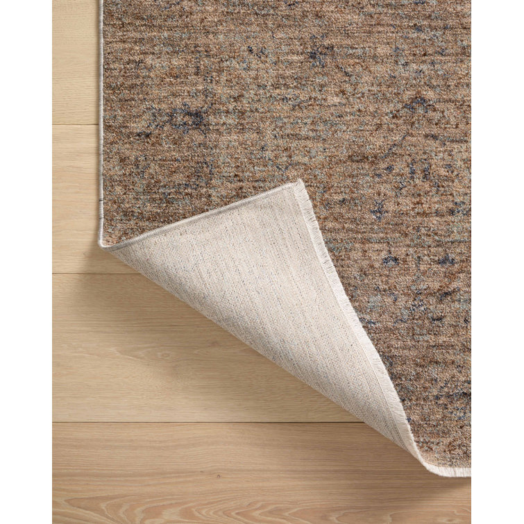 Taupe and Blue Rectangular Synthetic Area Rug 7'-10" x 10'-2"