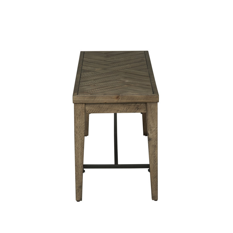 Urban Transitional 44'' Gray Bench with Rustic Caramel Finish