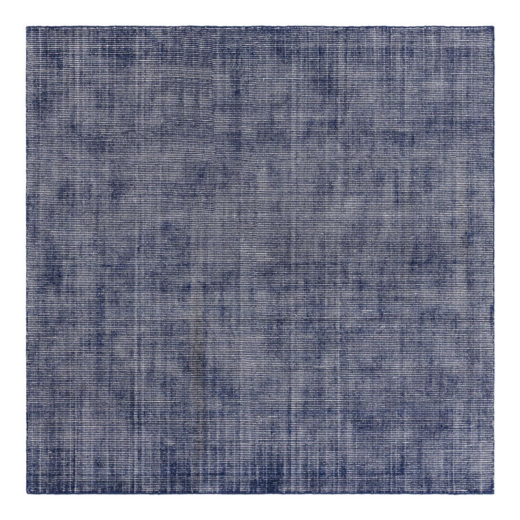 Hand-Knotted Blueberry Wool Square Indoor Rug