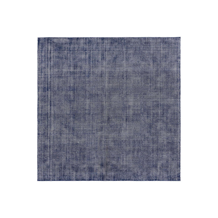 Blueberry Ivory Hand-Knotted Wool Rectangular Area Rug