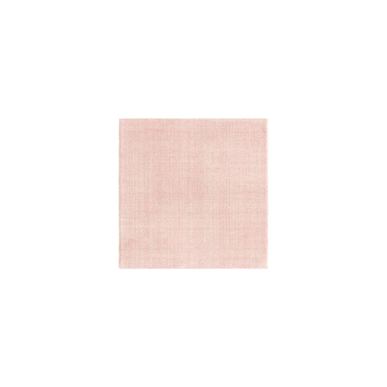 Hand-Knotted Ivory Wool Runner Rug in English Rose