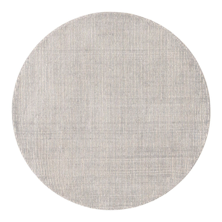 Gray Manor Hand-Knotted Wool Round Area Rug