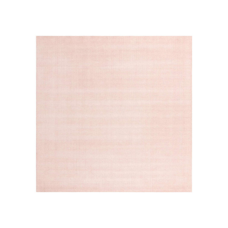 Handmade Ivory and Pink Wool Rectangular Area Rug