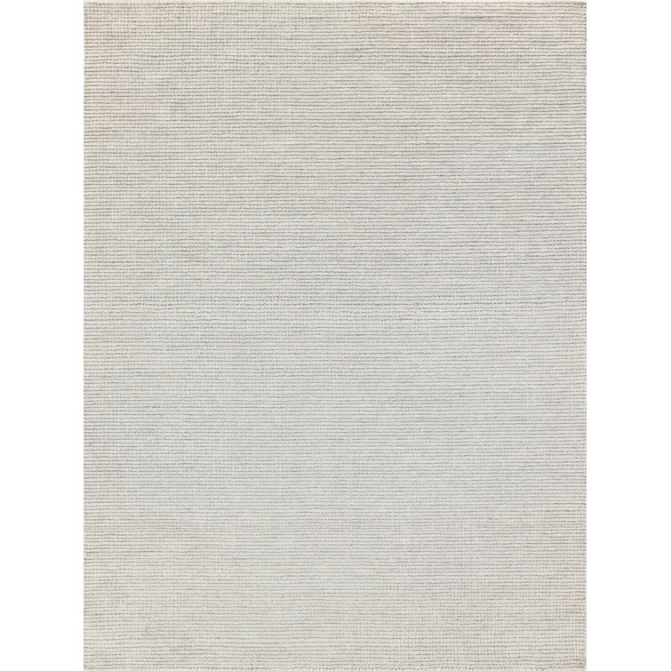 Light Silver Hand-Tufted Wool Rectangular 10' x 14' Rug