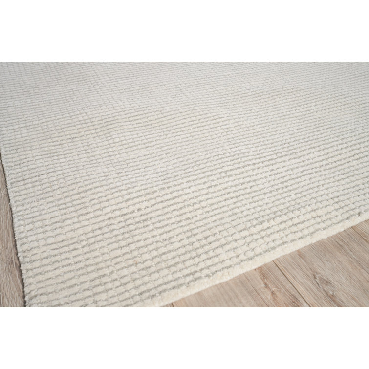Light Silver Hand-Tufted Wool Rectangular 10' x 14' Rug