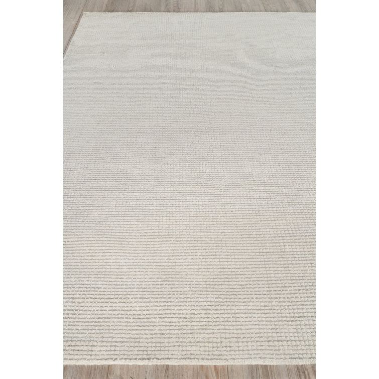 Light Silver Hand-Tufted Wool Rectangular 10' x 14' Rug