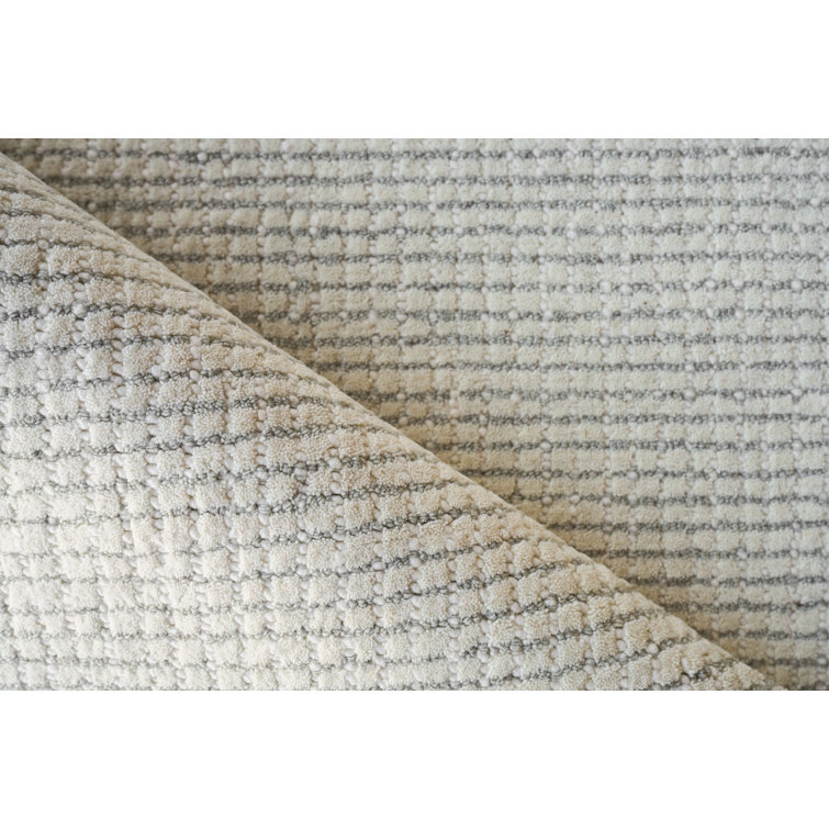 Light Silver Hand-Tufted Wool Rectangular 10' x 14' Rug