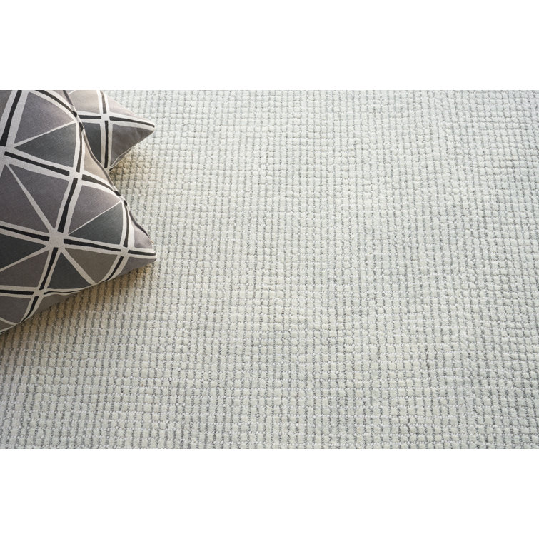 Light Silver Hand-Tufted Wool Rectangular 10' x 14' Rug