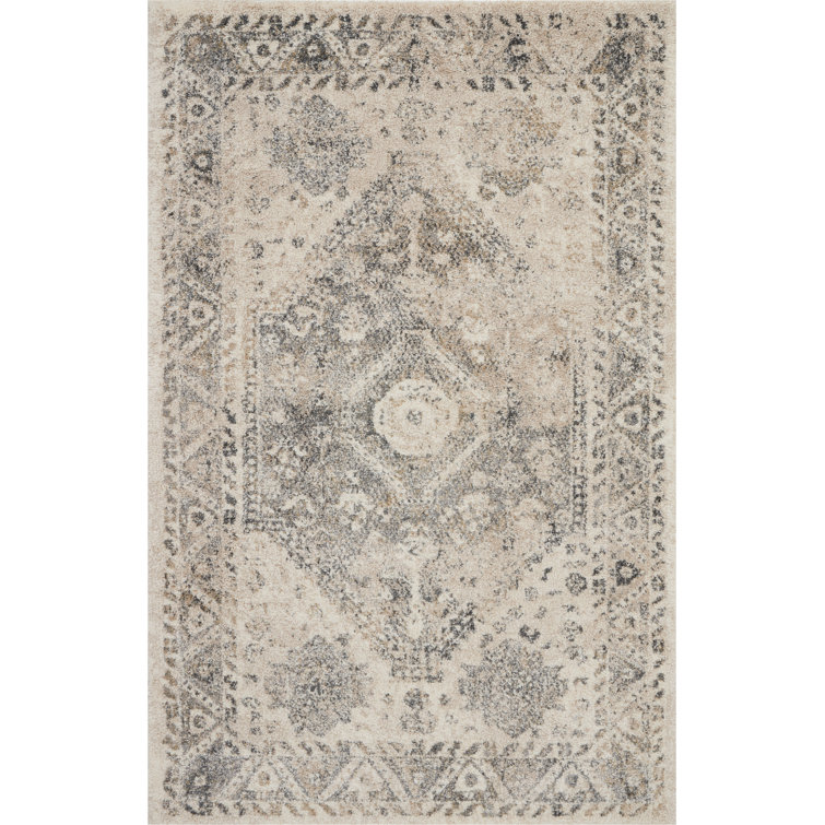 Handmade Abstract Gray 4' x 6' Synthetic Stain-Resistant Rug