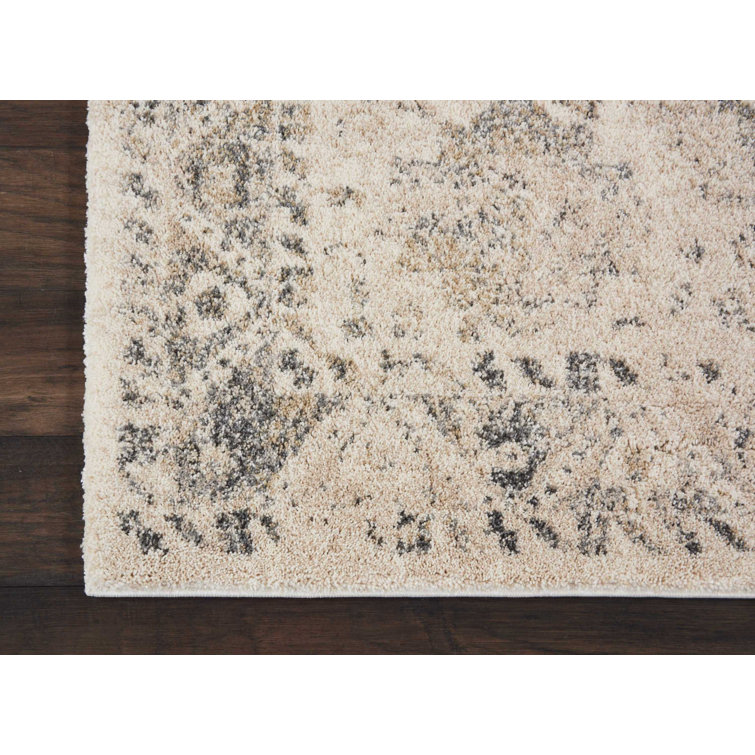 Handmade Abstract Gray 4' x 6' Synthetic Stain-Resistant Rug