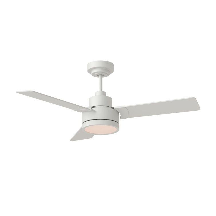 Matte White 44'' Ceiling Fan with LED Light and 3 Blades