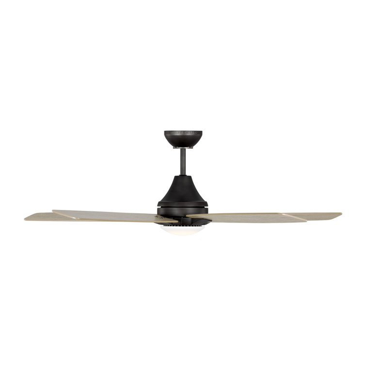Melva Aged Gray 52'' Solid Wood 5-Blade Ceiling Fan with LED Light and Remote
