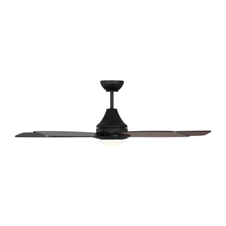 Midnight Black 52'' Solid Wood 5-Blade Ceiling Fan with LED Light and Remote
