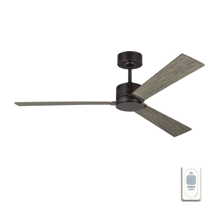 Aged Pewter 52'' Ceiling Fan with Gray Weathered Blades