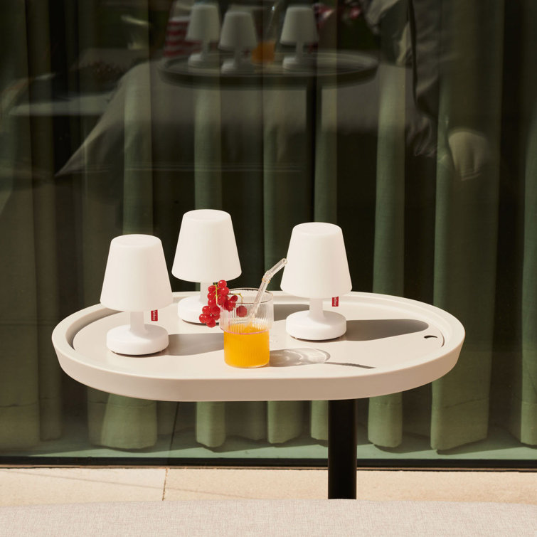 Edison 6" White Cordless LED Outdoor Table Lamp Trio